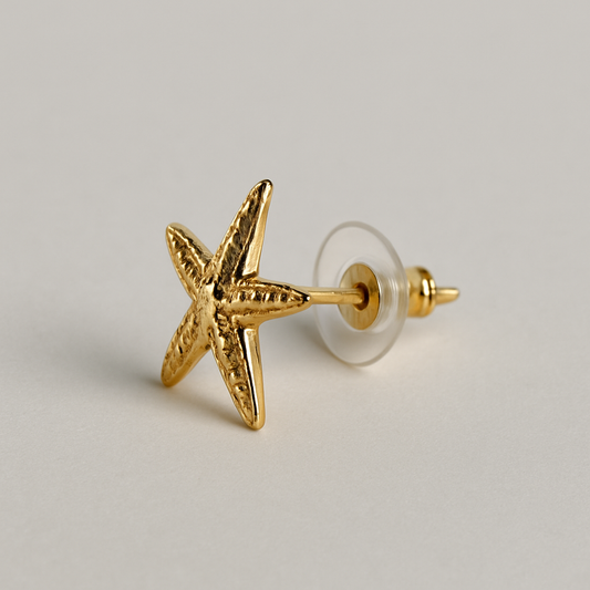 TOPO ESTRELLITAS DE MAR GOLD PLATED 24 K