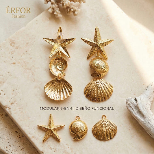 ARETES TESORO DEL MAR 3 EN 1