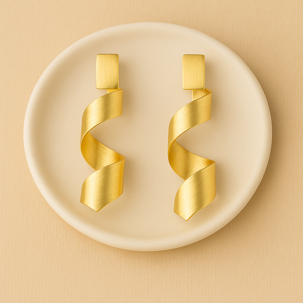 ARETES FUNCIONALES SERPENTINA DORADOS 2 EN 1