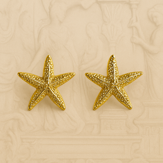 TOPO ESTRELLITAS DE MAR GOLD PLATED 24 K